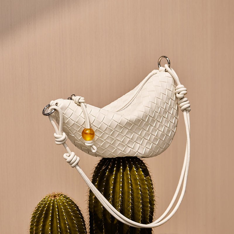 Giovanna Woven Crescent Shoulder Bag-2