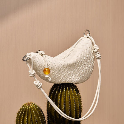 Giovanna Woven Crescent Shoulder Bag-2