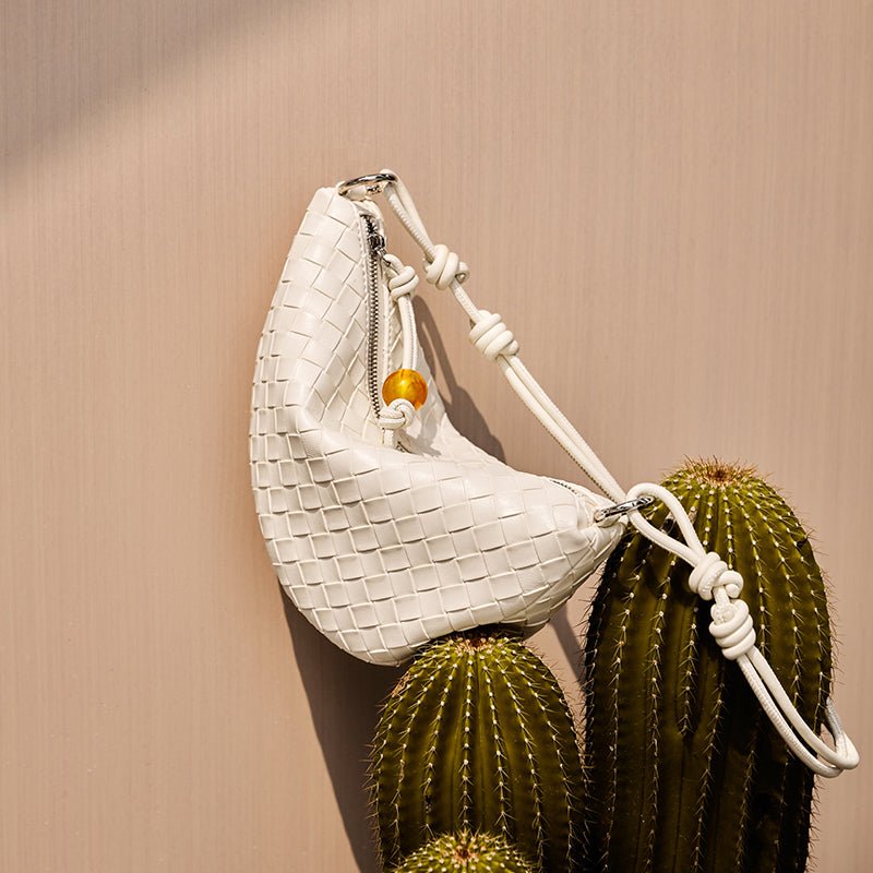 Giovanna Woven Crescent Shoulder Bag-3