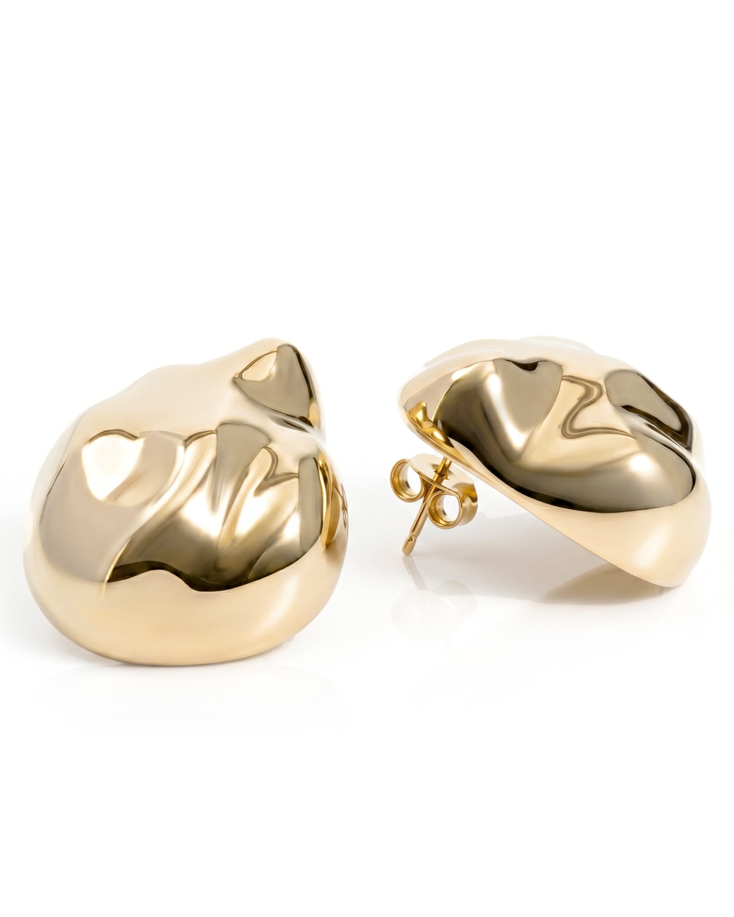 Giselle Textured Dome Drop Earrings Silver-1