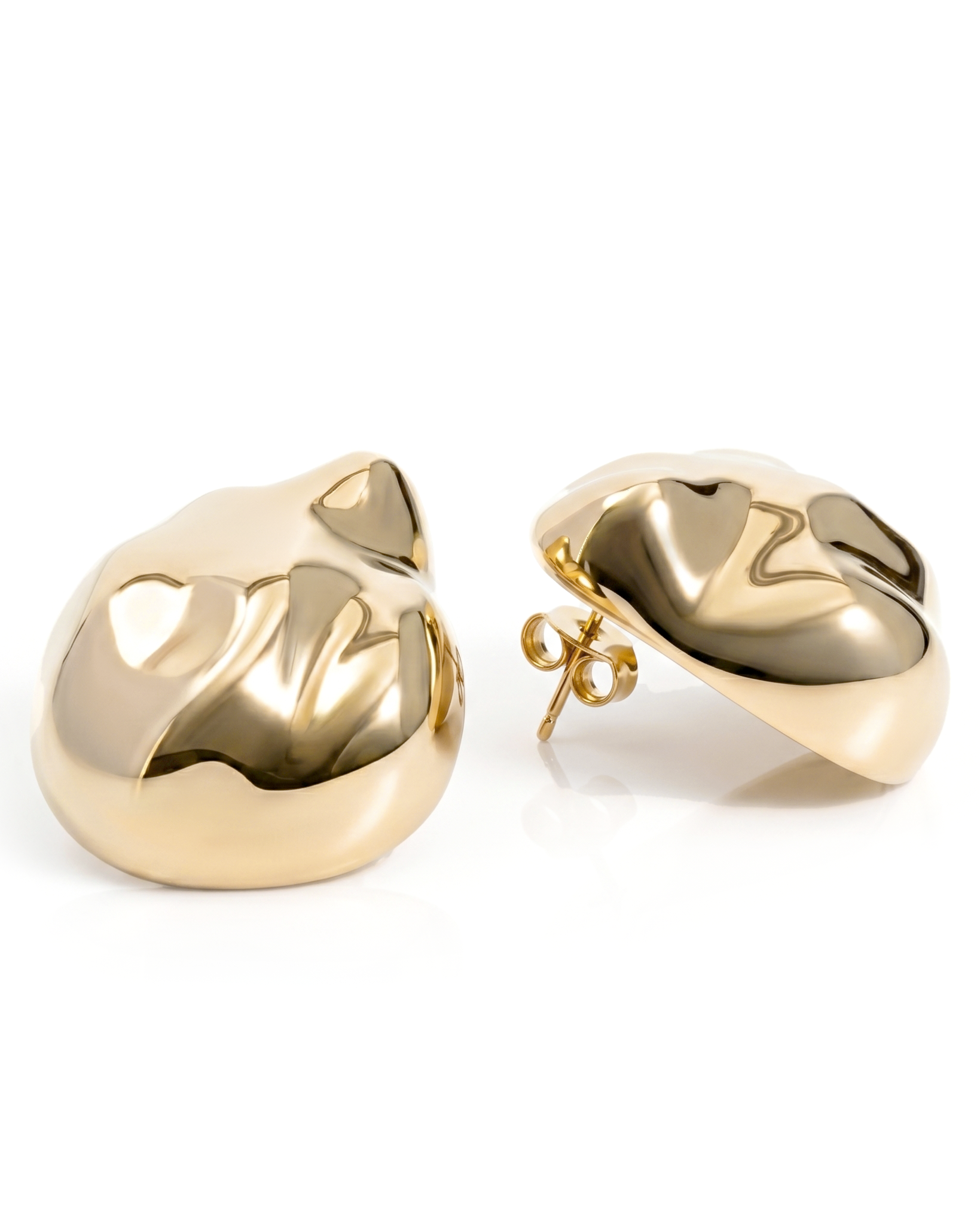 Giselle Textured Dome Drop Earrings Silver-1