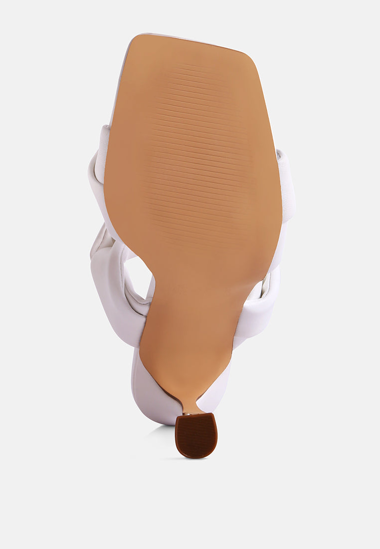 Glam Girl Twisted Strap Spool Heel Sandals-4