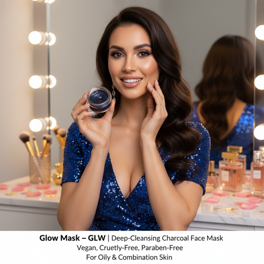 Glow Mask – GLW | Deep-Cleansing Charcoal Face Mask | Vegan, Cruelty-Free, Paraben-Free | For Oily & Combination Skin