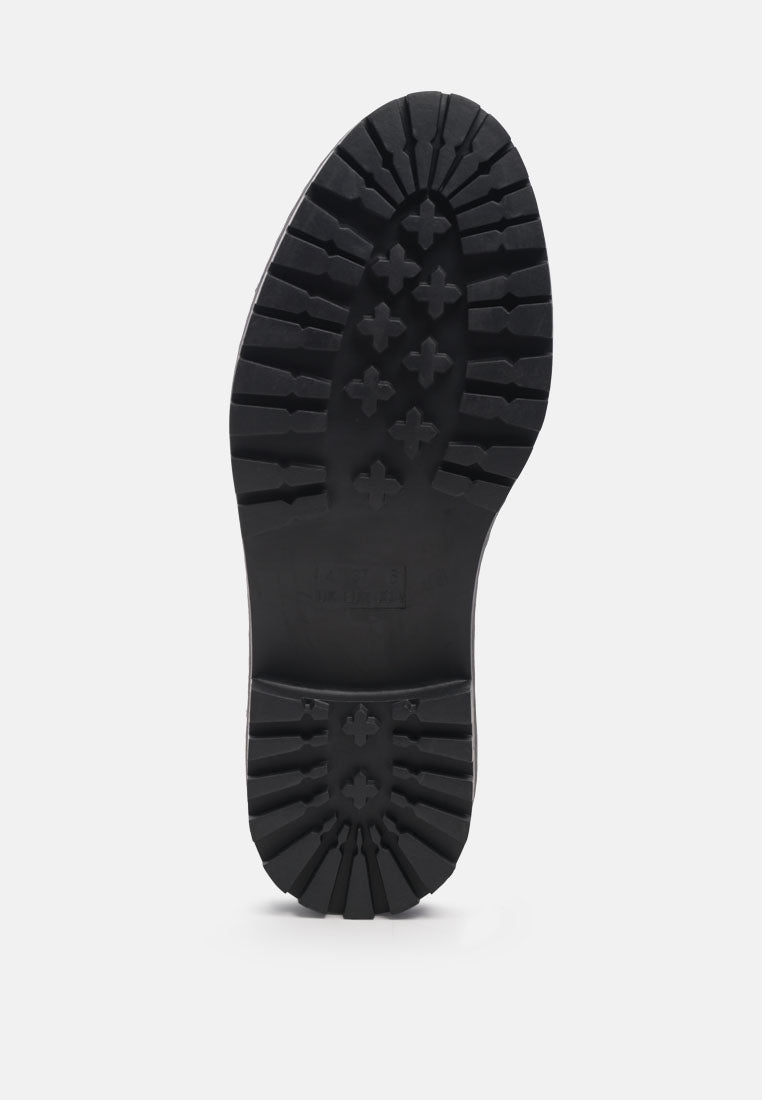 Gumb Panelled Chunky Ankle Boots-4