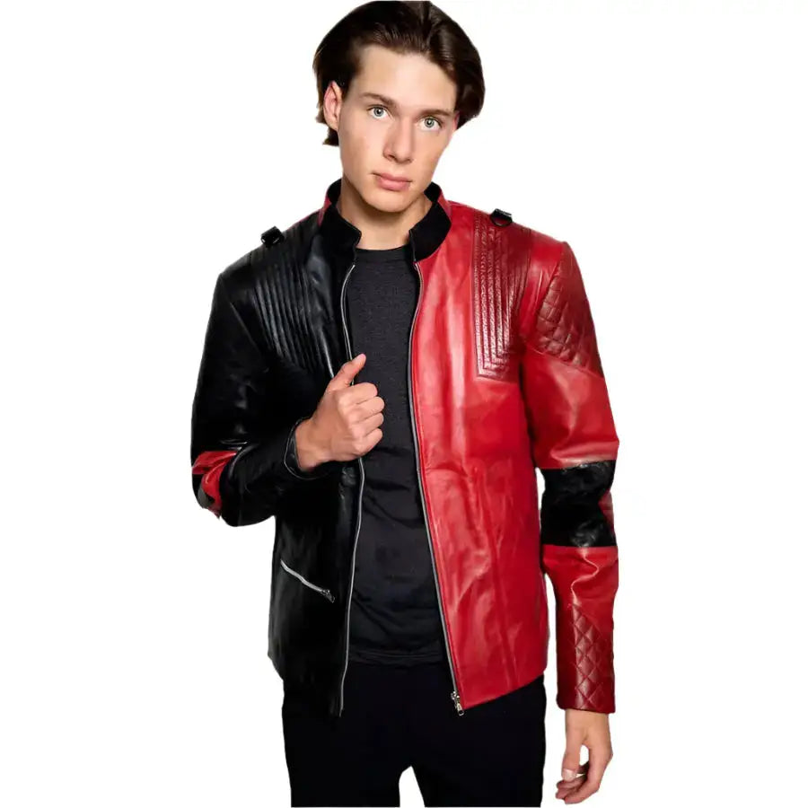 Men’s Harley “Live Fast Die Clown” Leather Halloween Jacket-0