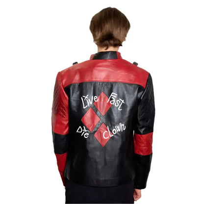 Men’s Harley “Live Fast Die Clown” Leather Halloween Jacket-1