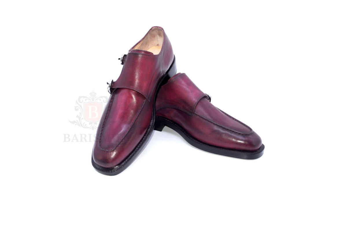 Walter - Burgundy Double Strap Monk Shoes-2