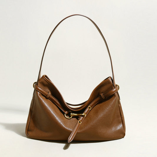 Harper Slouchy Leather Hobo Bag – Vintage-Inspired Shoulder Bag with Equestrian Dog-Clip Detail-0