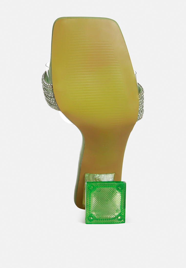 Hiorda Rhinestone Knotted Spool Heel Sandals-4