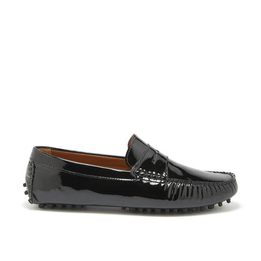 Penny Driving Loafers, black patent leather-0