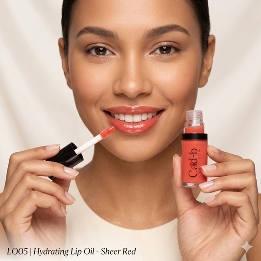 Hydrating Lip Oil - Sheer Red | Jojoba & Apricot Lip Oil for Glossy Hydrated Lips | LO05 | CAD B