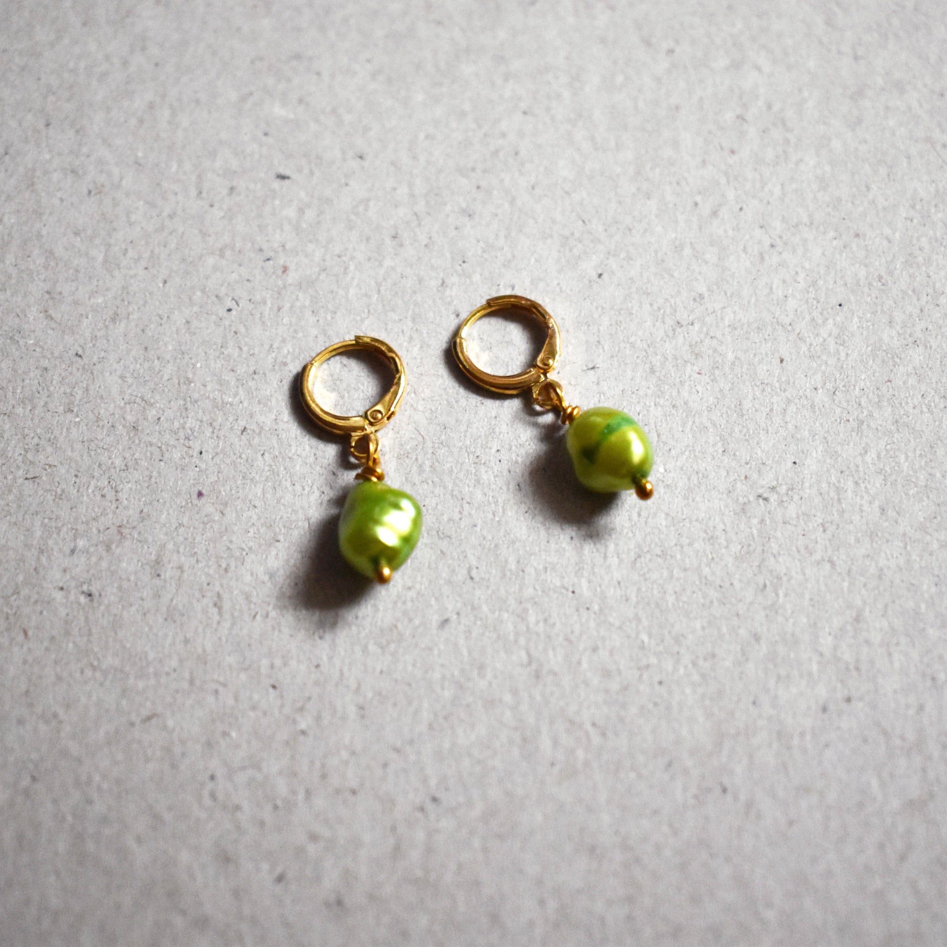 Green freshwater pearl earrings | by Ifemi Jewels-4