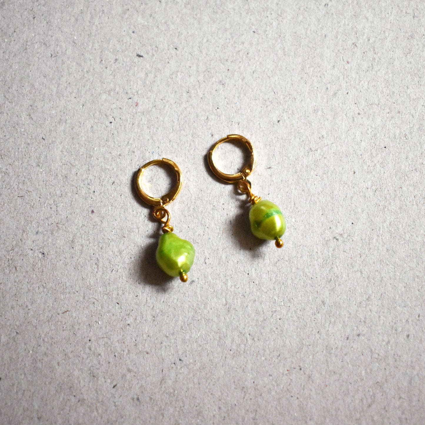 Green freshwater pearl earrings | by Ifemi Jewels-0