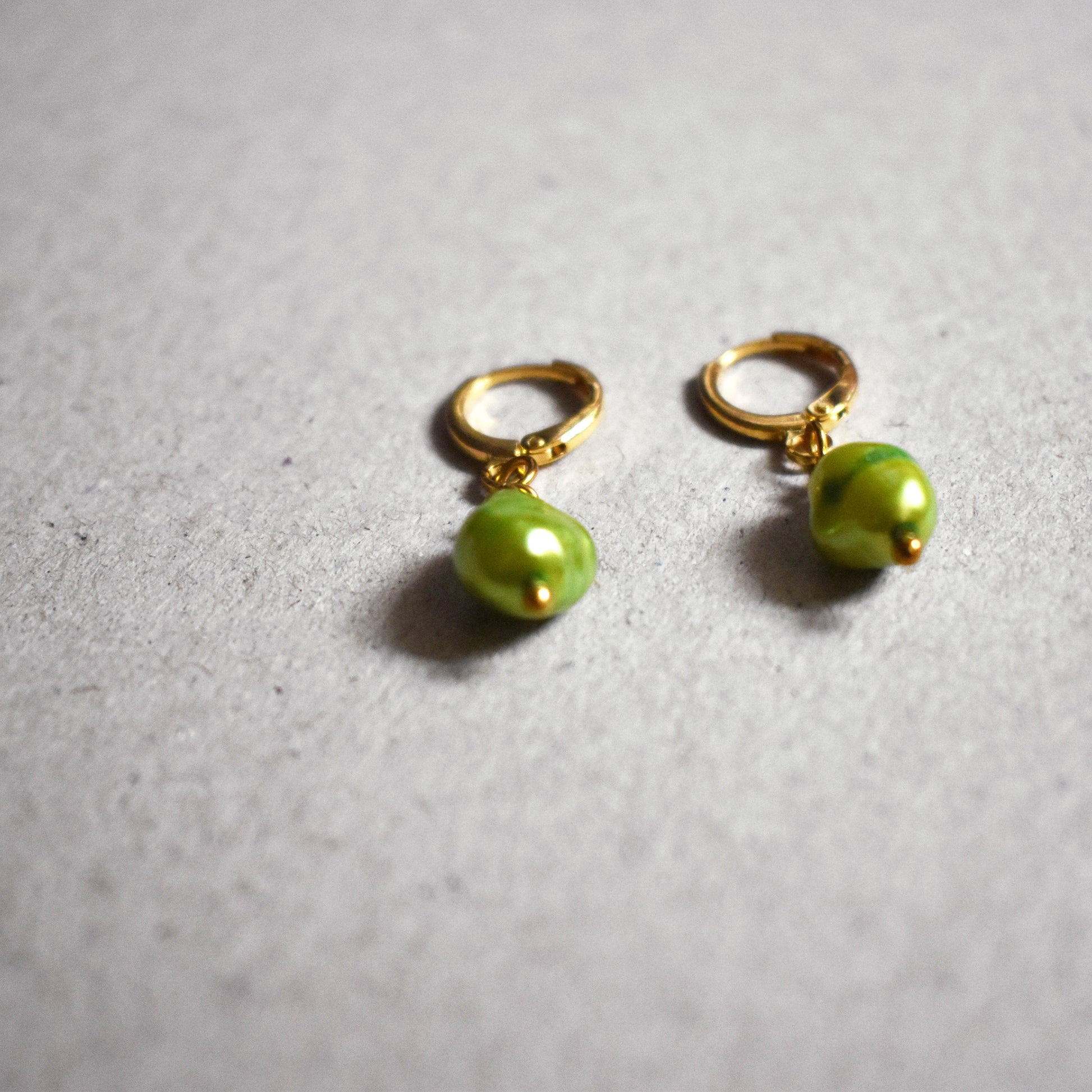 Green freshwater pearl earrings | by Ifemi Jewels-1