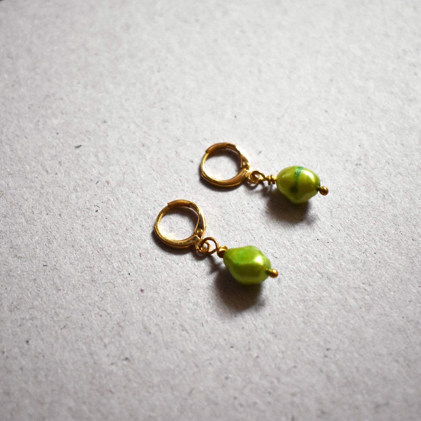Green freshwater pearl earrings | by Ifemi Jewels-2