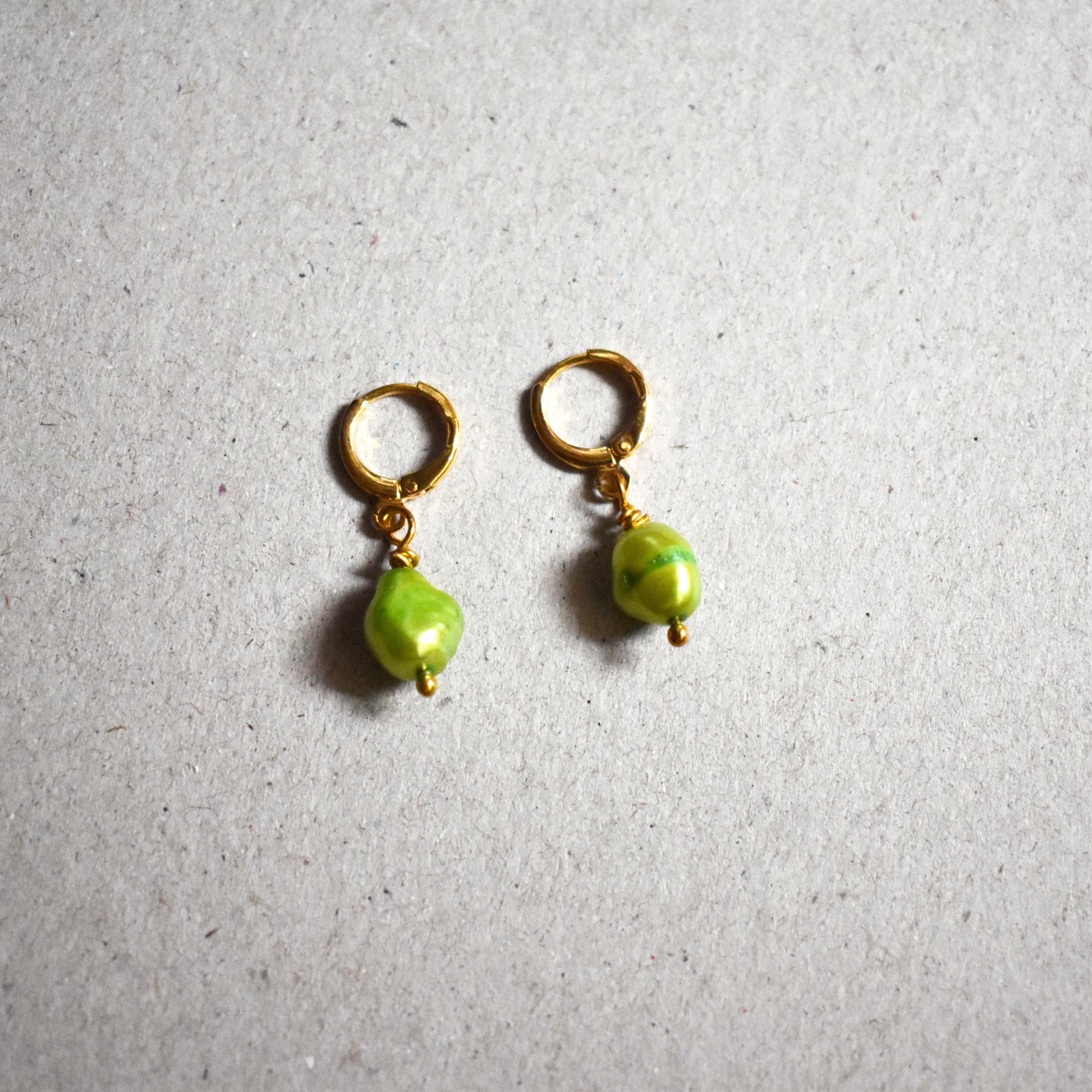 Green freshwater pearl earrings | by Ifemi Jewels-3