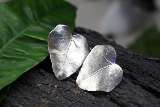 Ivy Leaf Earrings: Sterling Silver with 14k Gold Plating-0