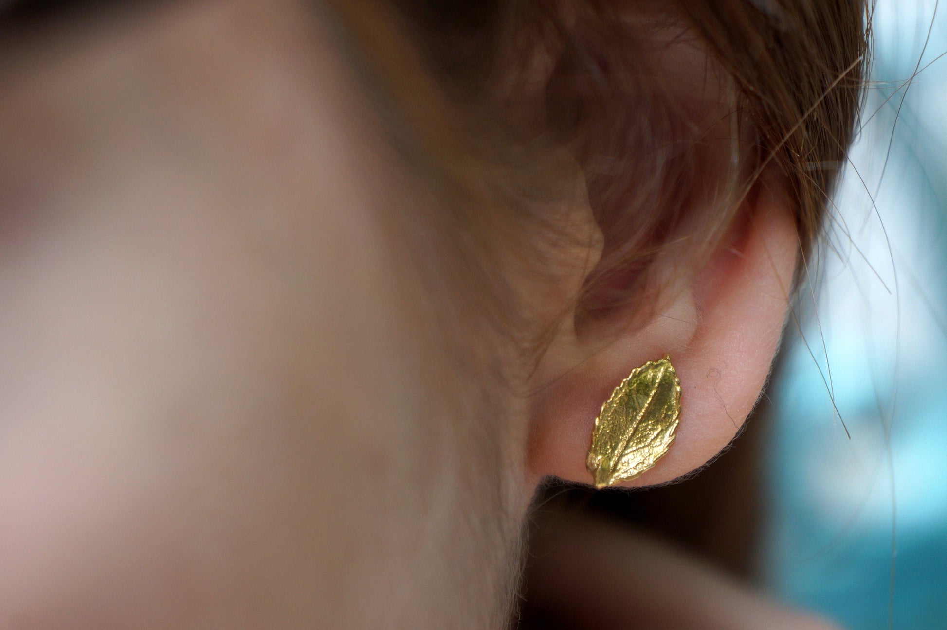 Gold Rose Earrings, Gold-Plated Sterling Silver Jewelry, Dangle Stud Earrings, Gold or Silver Earring, Gift for Her, Birthday Gift for Women-3