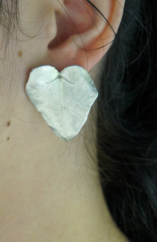 Ivy Leaf Earrings: Sterling Silver with 14k Gold Plating-1