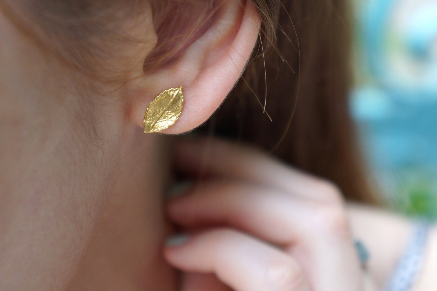 Gold Rose Earrings, Gold-Plated Sterling Silver Jewelry, Dangle Stud Earrings, Gold or Silver Earring, Gift for Her, Birthday Gift for Women-0
