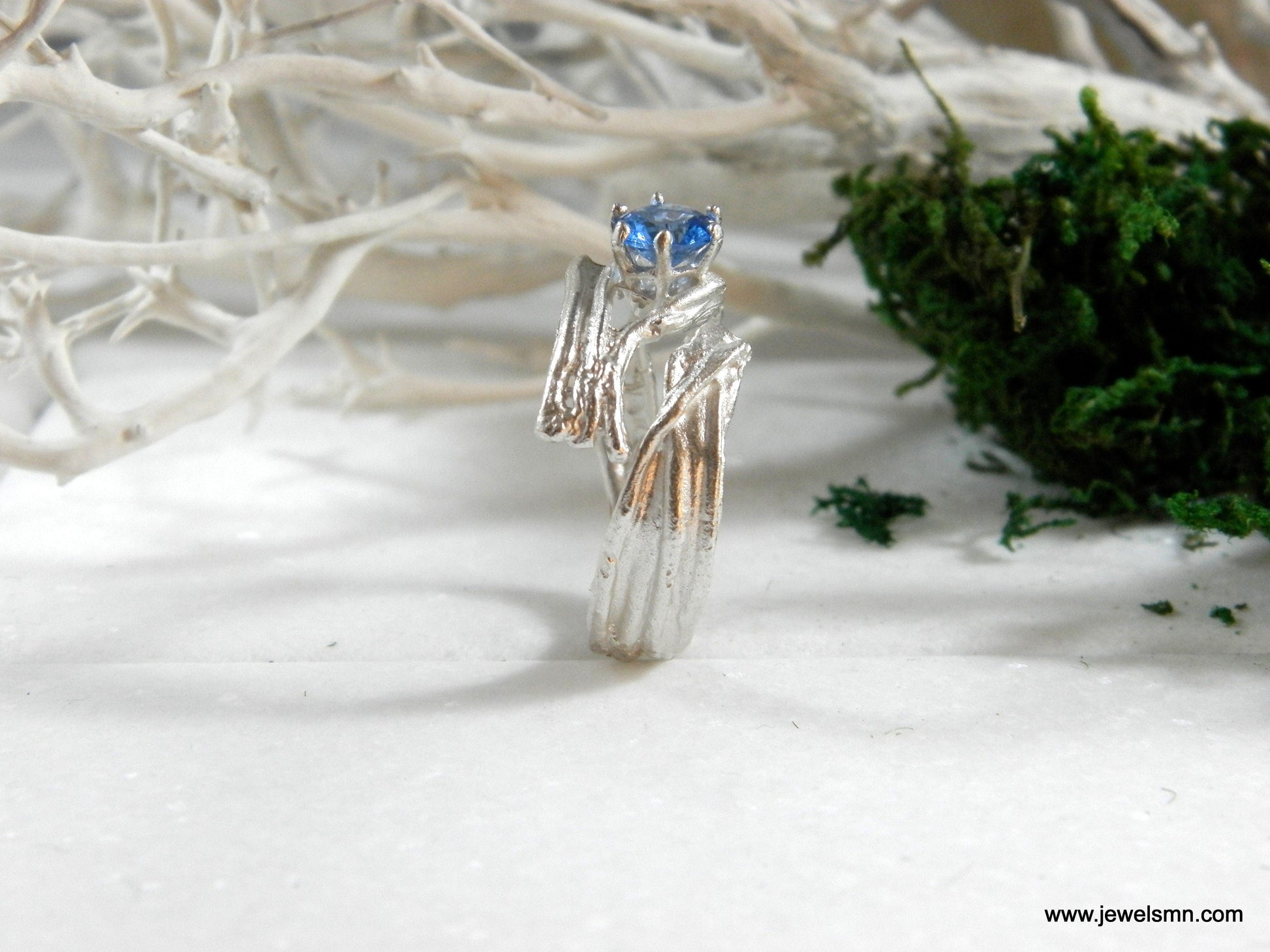 Branch Ring: Sterling Silver Nature Design - Lab Diamond Accent-4