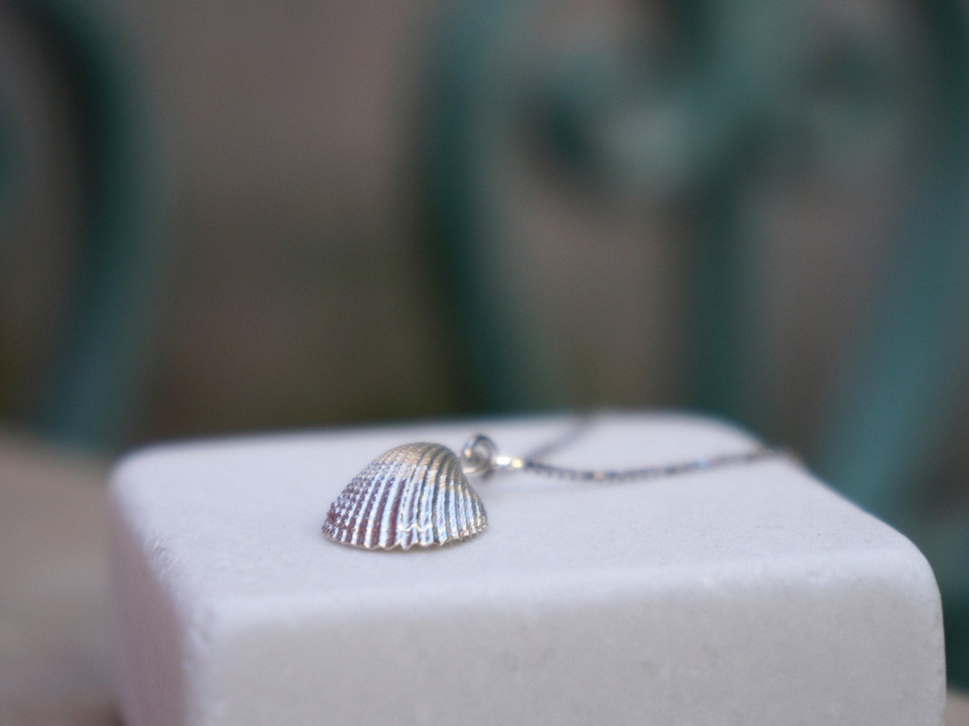 Silver Sea Shell Necklace, Gold-Plated Sterling Silver Jewelry, Gift for Her, Birthday Gift for Women, Handmade Jewelry, Boho Fashion-3