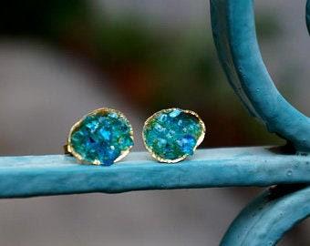 Silver Limpet Shell Ring: Turquoise Blue Accent - Handmade Nature Jewelry-2