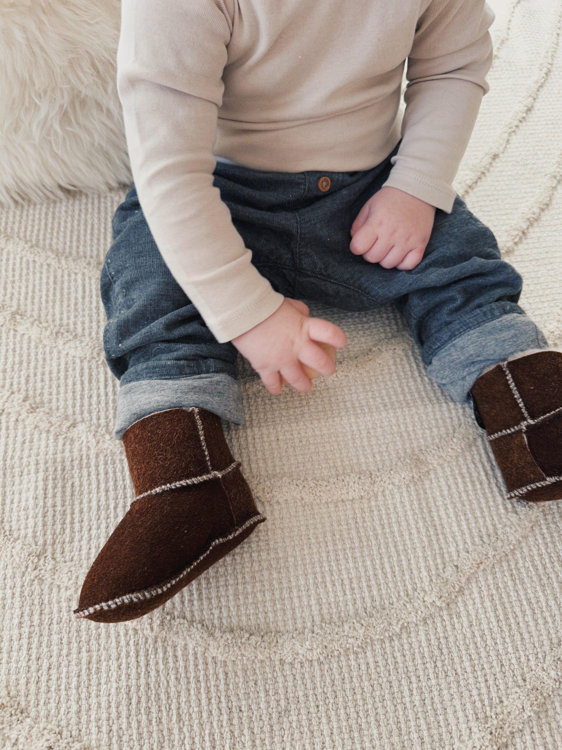 Brown Baby Natural Sheepskin Boots-2