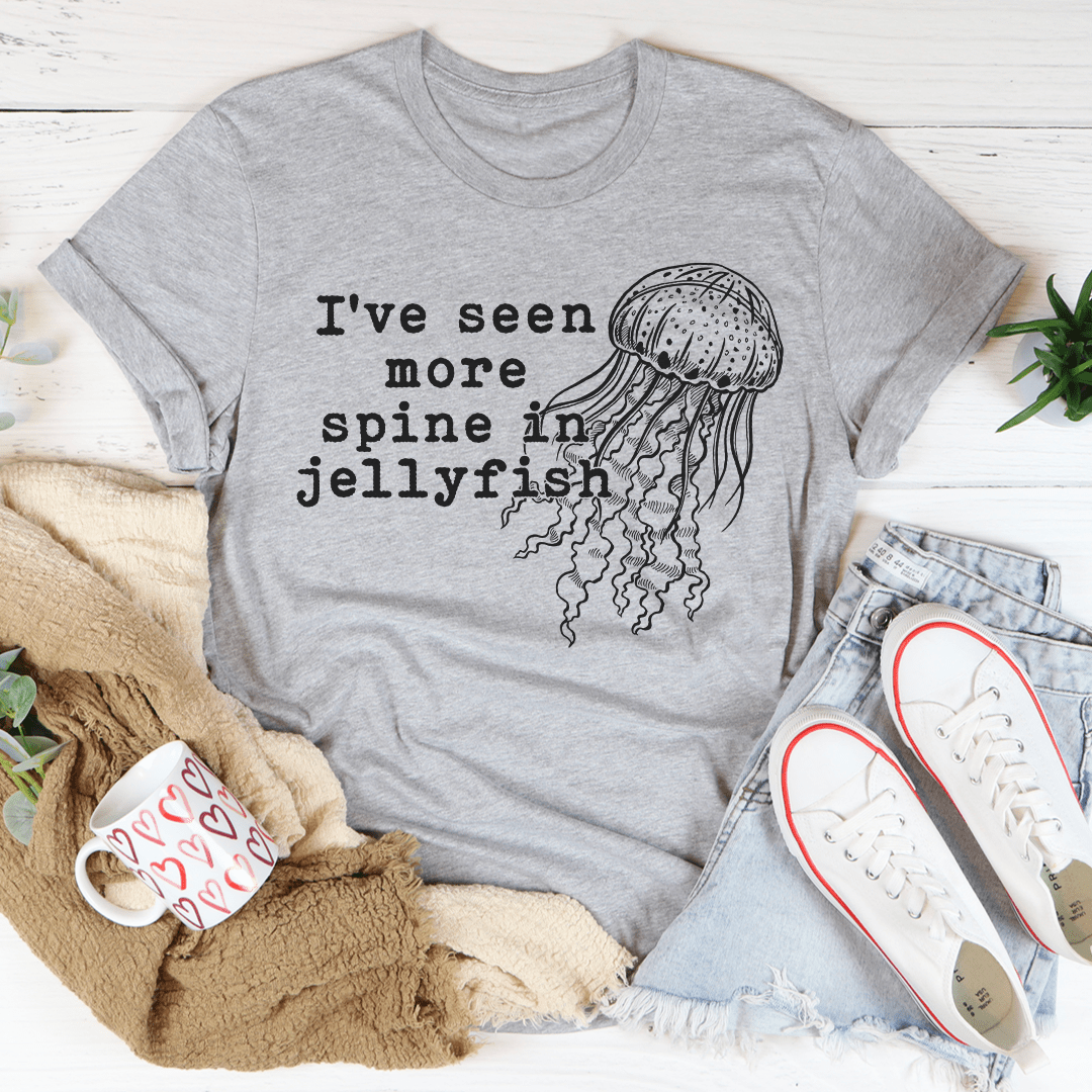 Pink cotton tee with a jellyfish illustration printed across the chest.