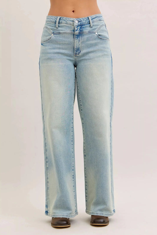 Judy Blue High Waist Column Straight Jeans-0