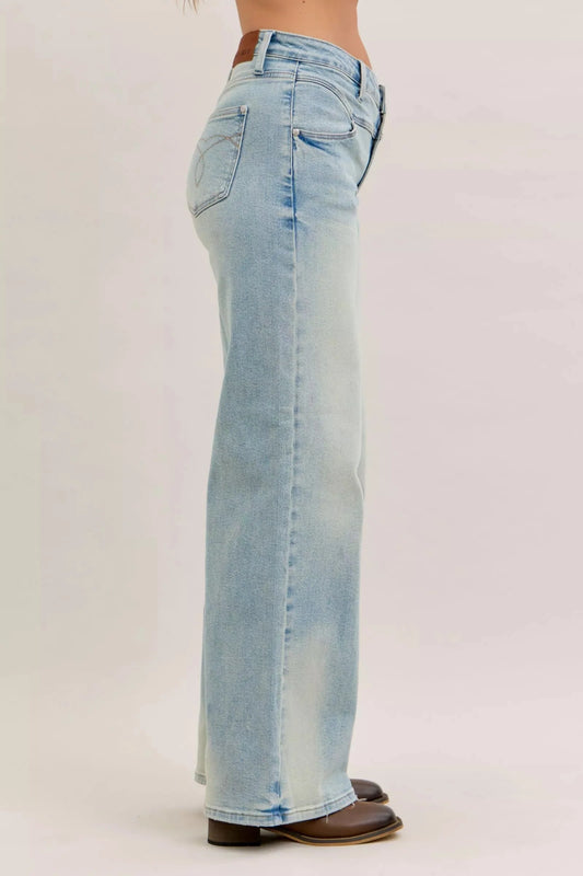 Judy Blue High Waist Column Straight Jeans-1