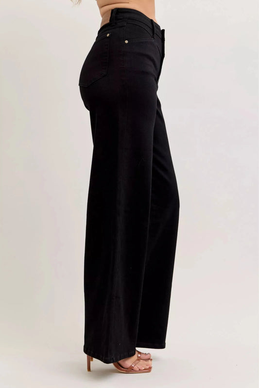 Judy Blue High-Waisted Wide Leg Jeans-1