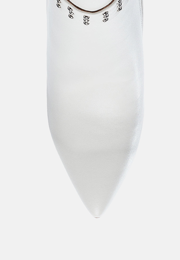 Kendra Faux Leather High Heel Stiletto Boots-4