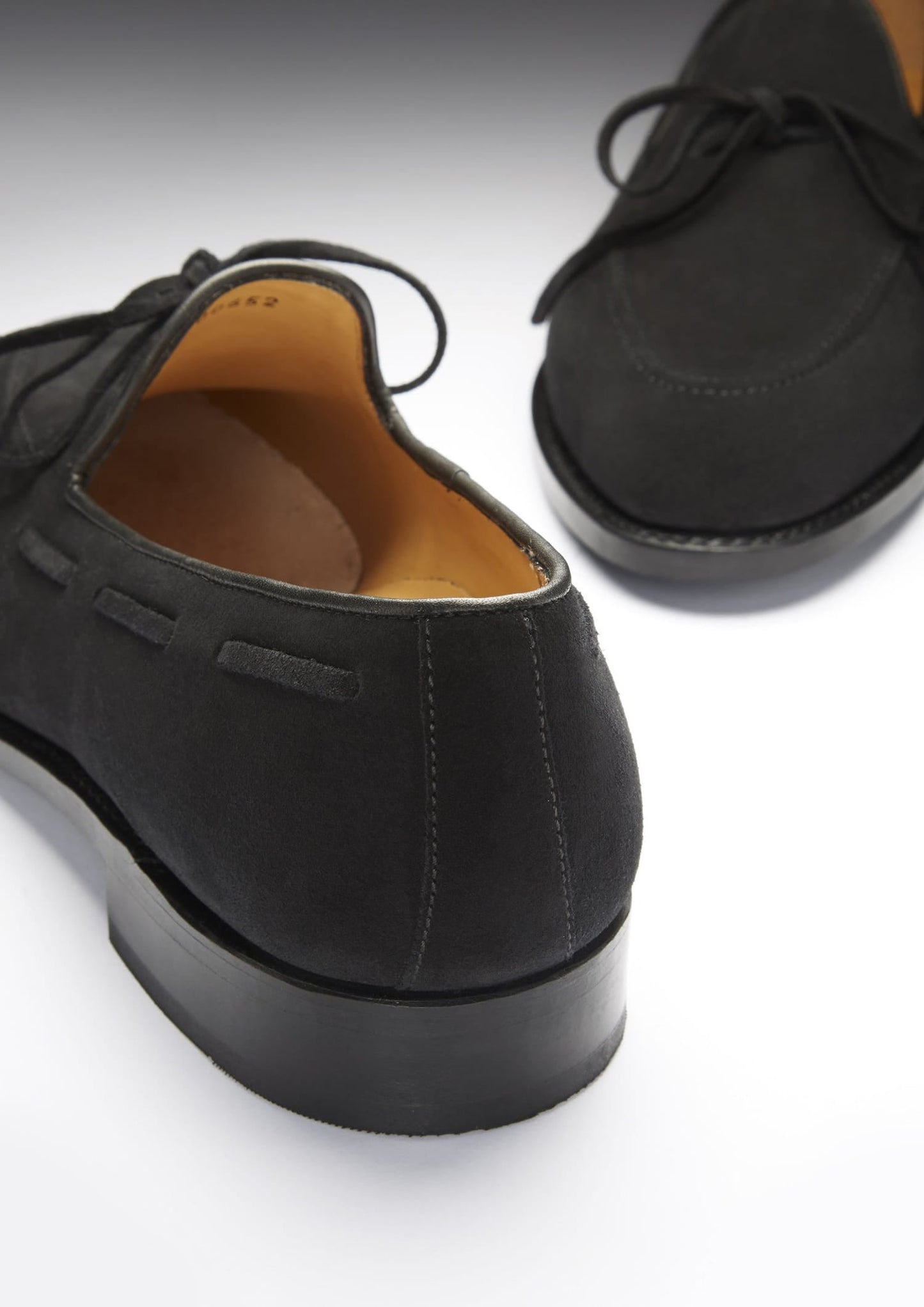 Black Suede Laced Loafers, Welted Leather Sole-3