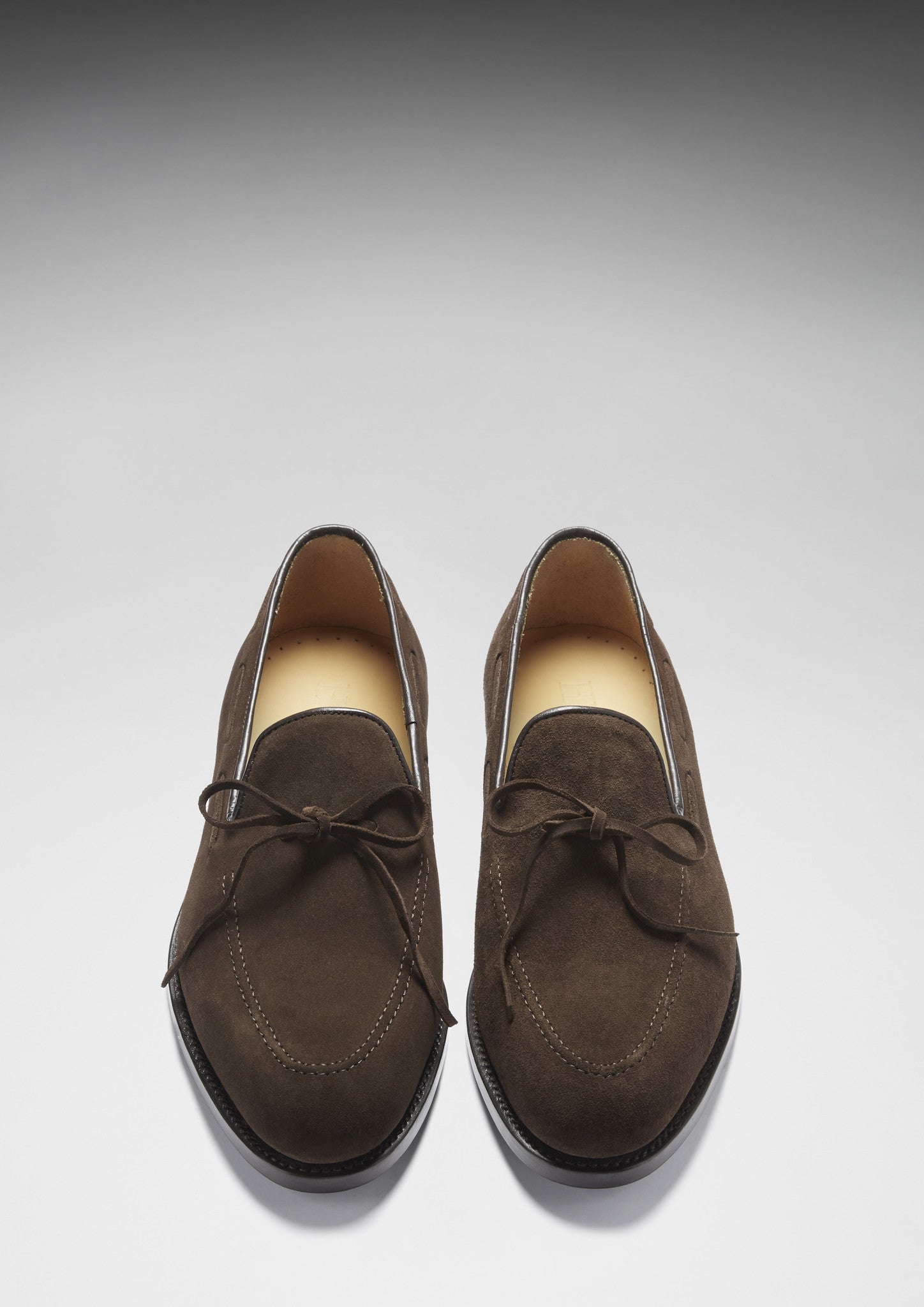 Brown Suede Goodyear Welted Laced Loafers-3