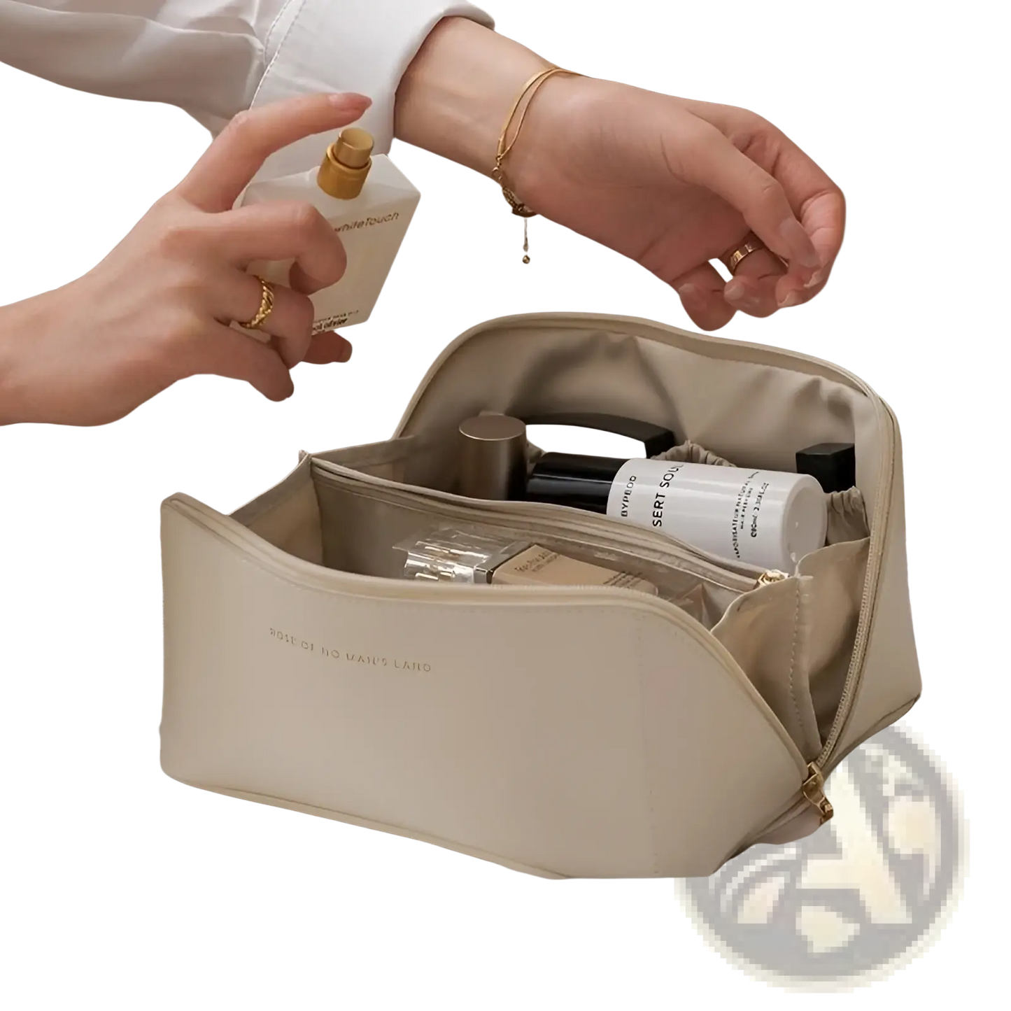 Large Capacity Pu Leather Travel Makeup Bag-0