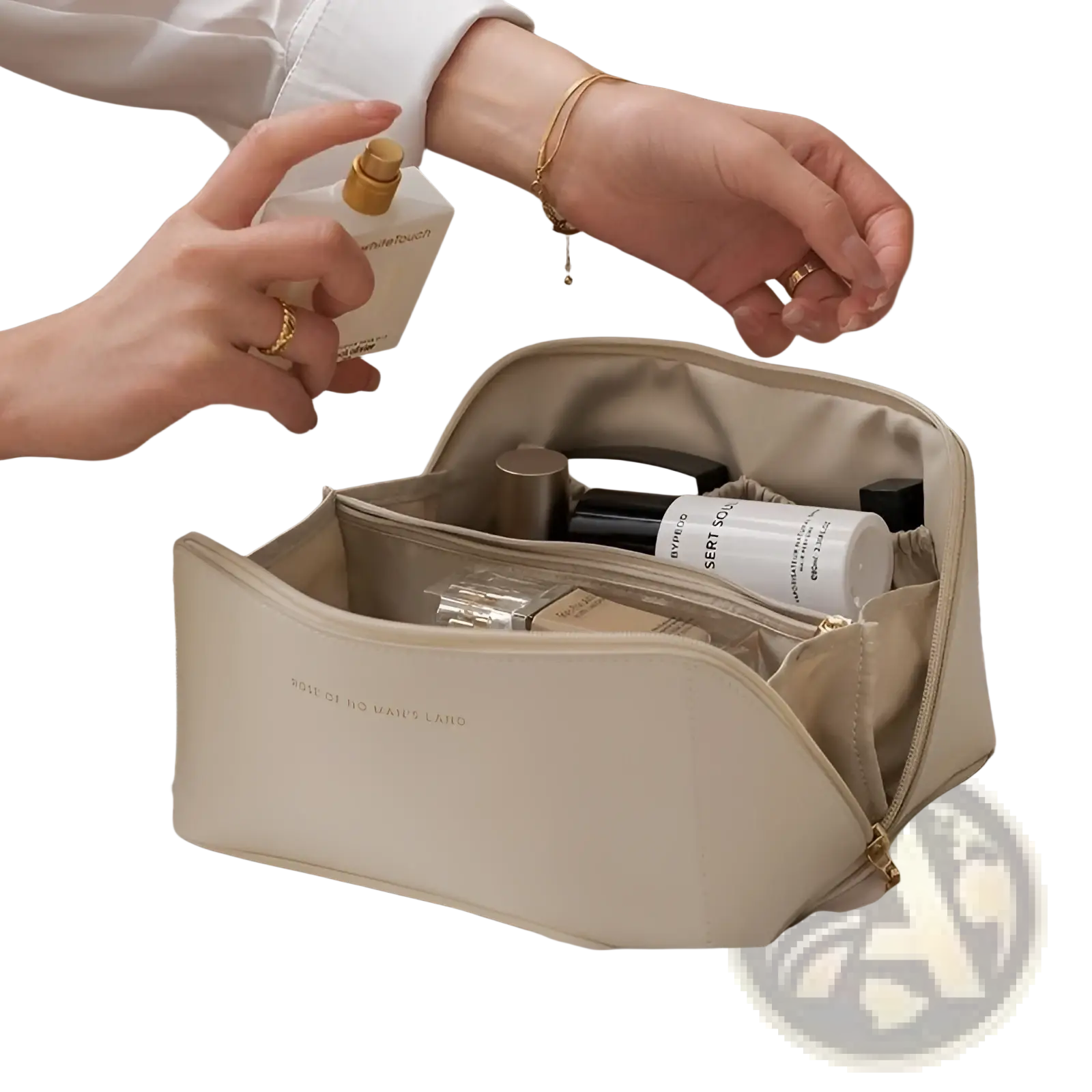 Large Capacity Pu Leather Travel Makeup Bag-0