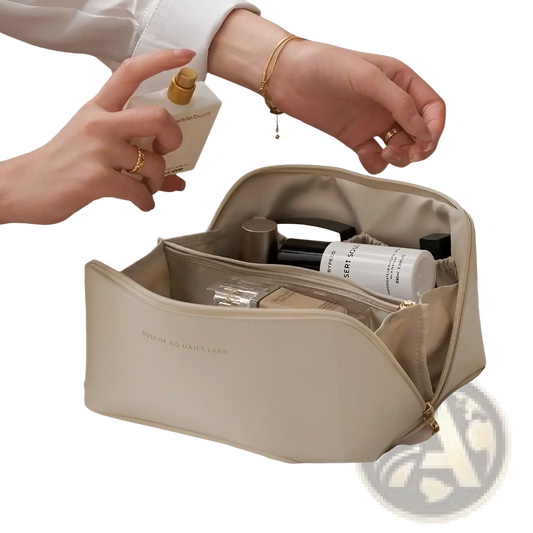 Large Capacity Pu Leather Travel Makeup Bag-0