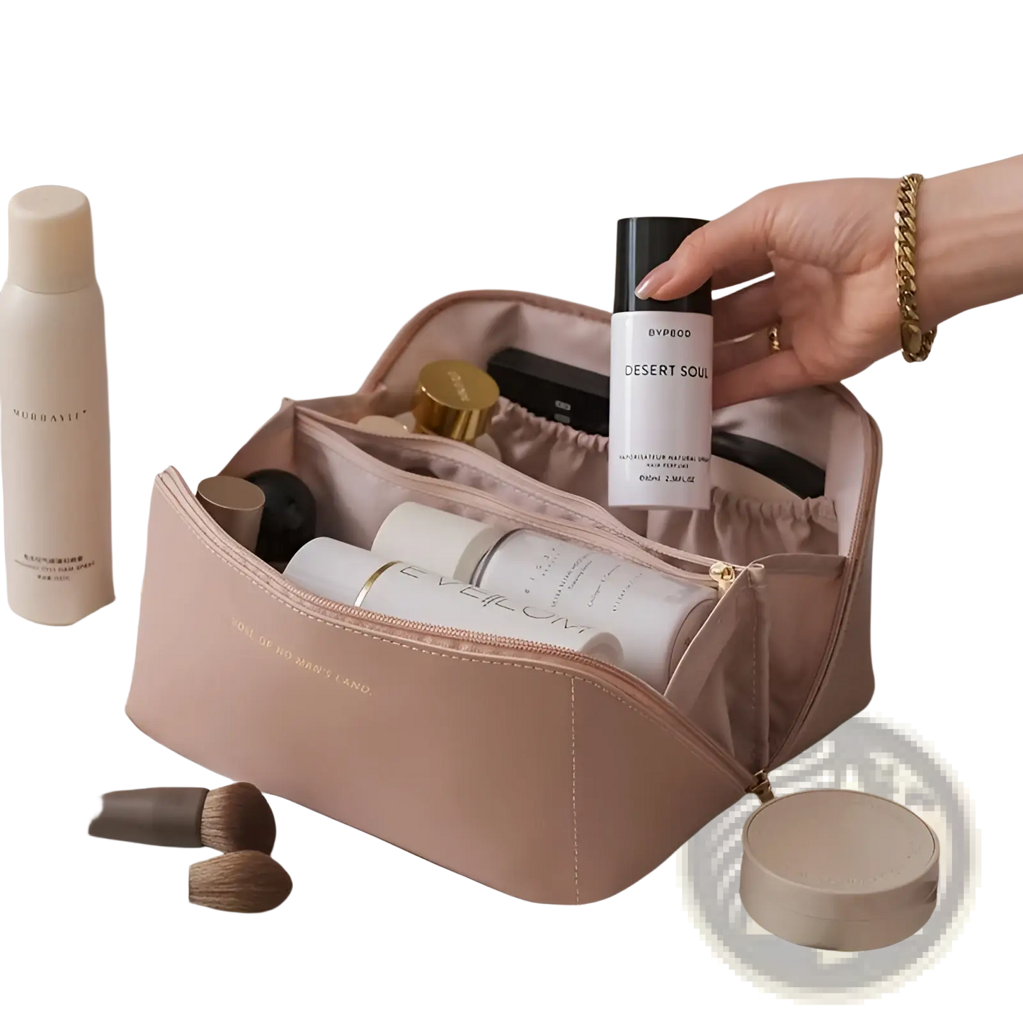 Large Capacity Pu Leather Travel Makeup Bag-8