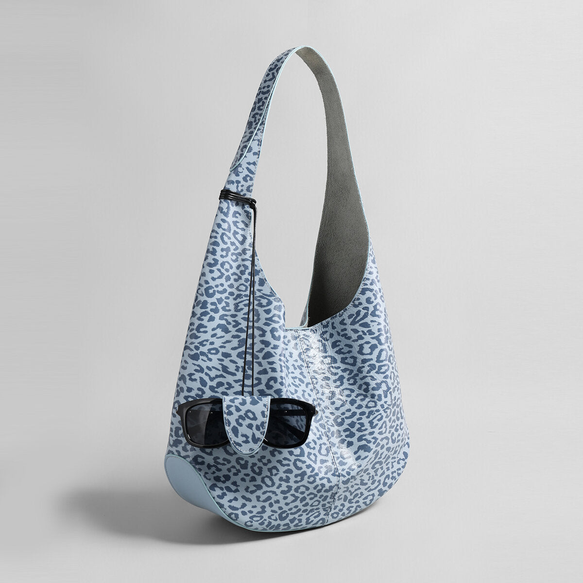 Leopard Print Soft Hobo Bag – First-Layer Calfskin Leather Shoulder Tote with Matching Pouch-1