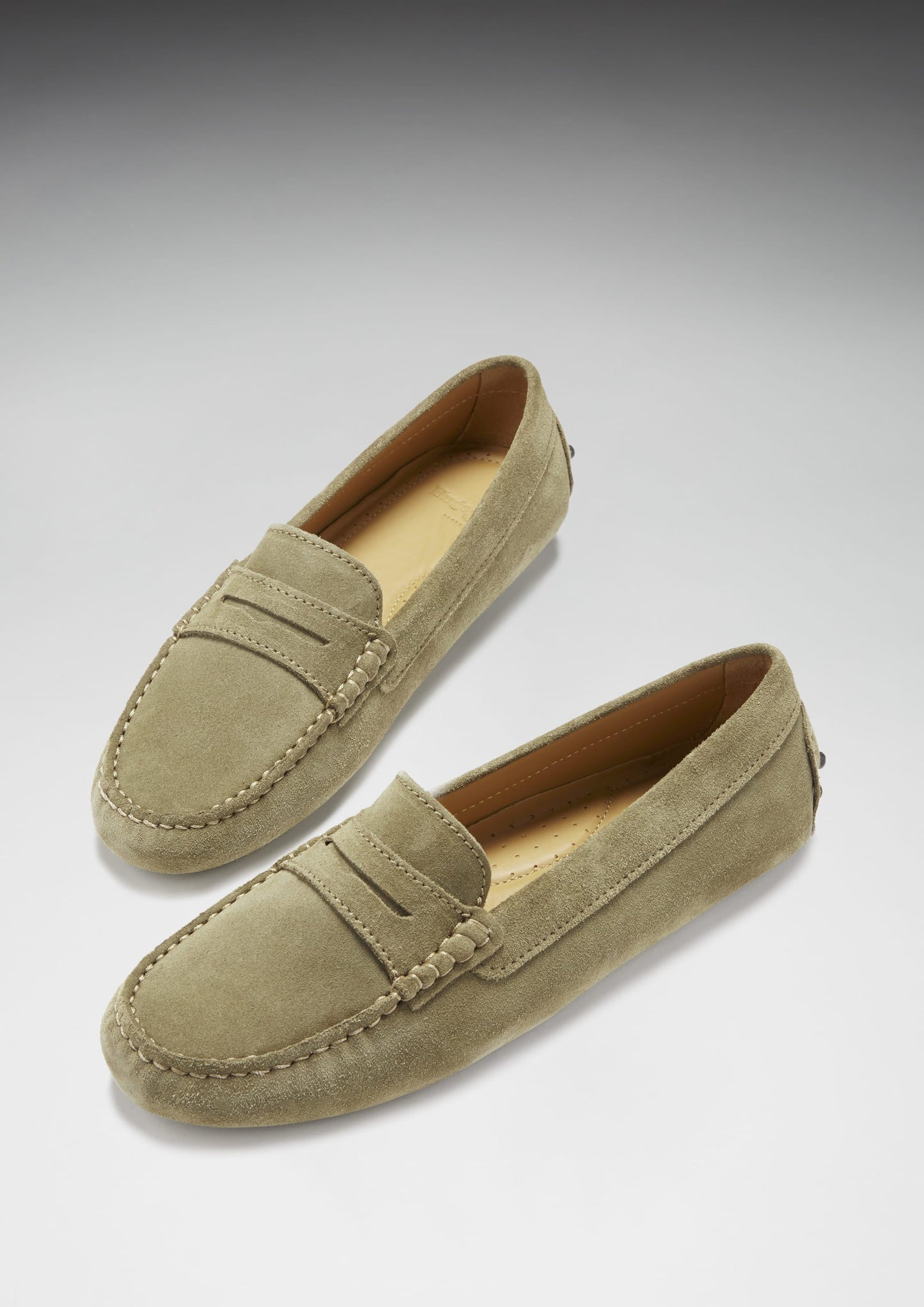 Women's Penny Driving Loafers, truffle suede-1