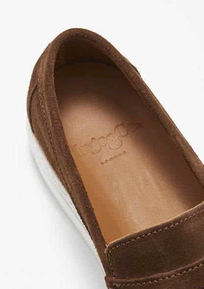 Slip-on Sneaker Loafers, brown suede-4
