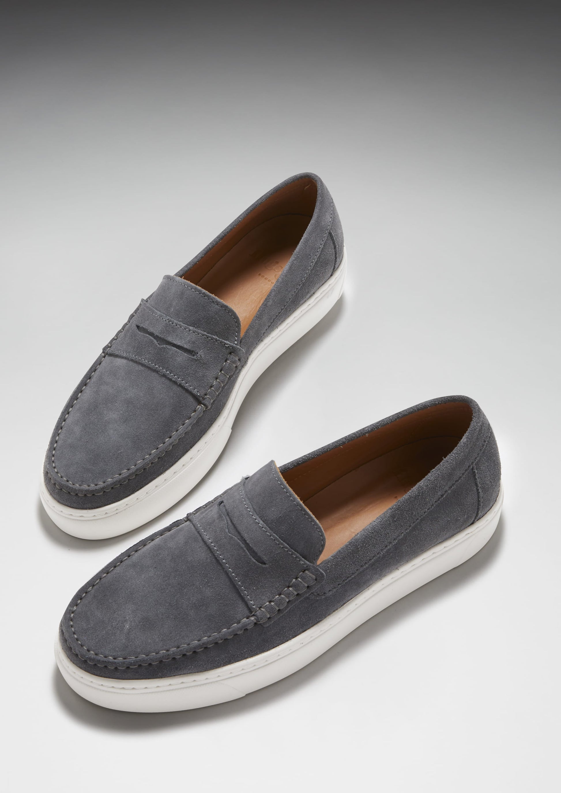 Slip-on Sneaker Loafers, slate grey suede-1