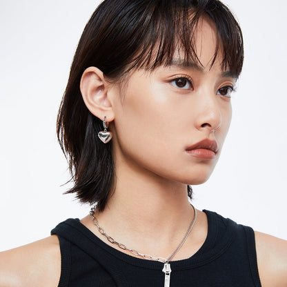 Love & Peace Bear Silver Earrings-2
