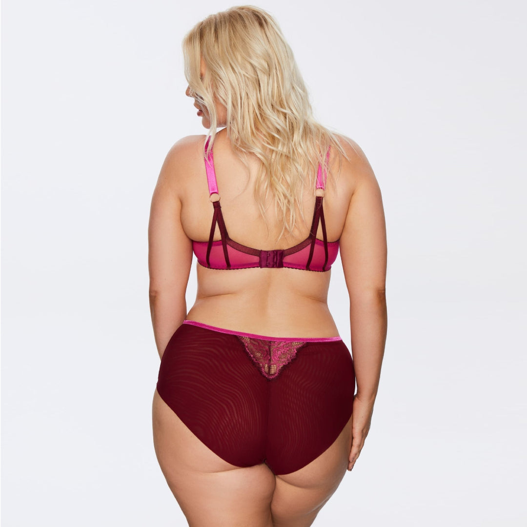 Sheer Mesh Full Figure Lace Bra Kinga Love Promise-3