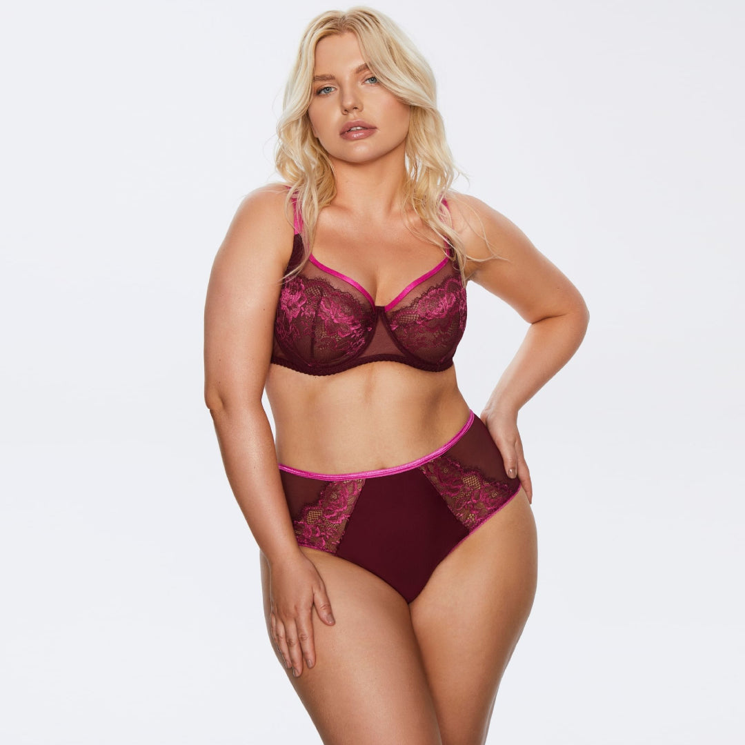 Sheer Mesh Full Figure Lace Bra Kinga Love Promise-2