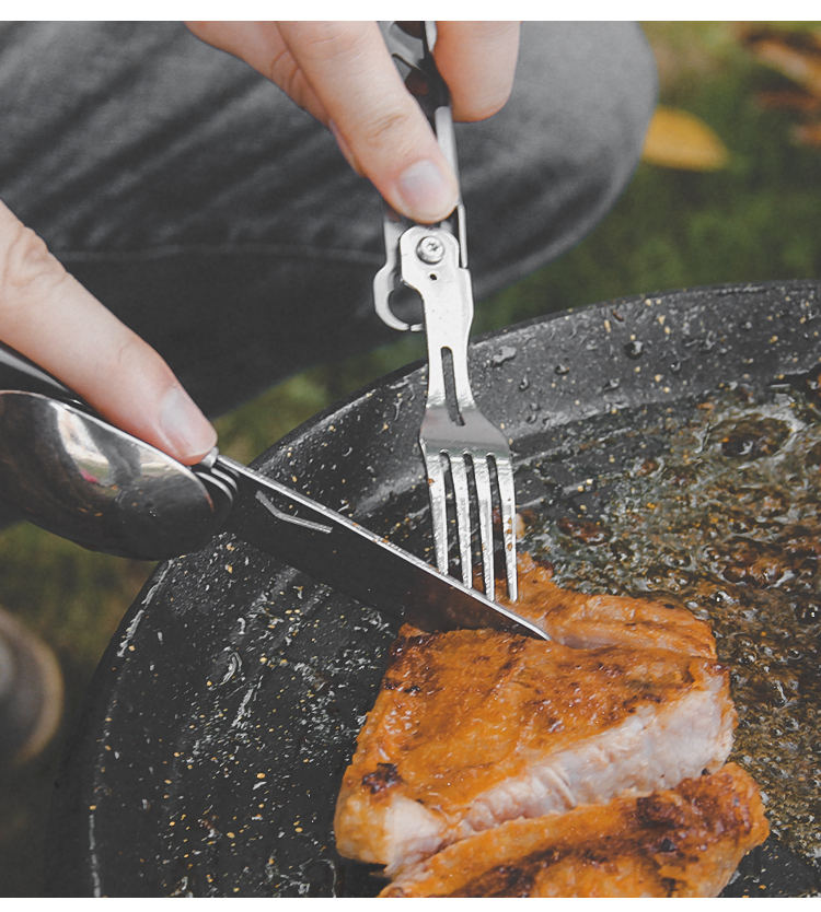 Outdoor Camping Utensils Spoon Fork Knife Utensils Multi Functional Spork Spoon Knife Forks-2
