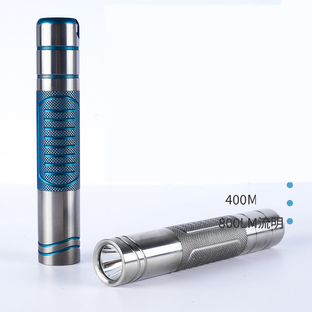 Titanium alloy ultra-bright flashlight with magnetic charging Hanheld Torch-1