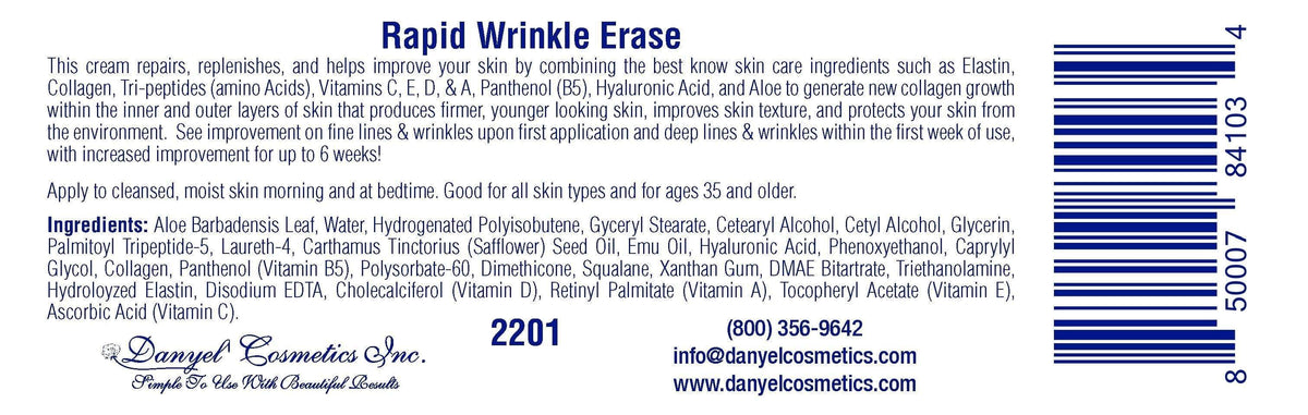 Marli face cream label printed with directions, the full ingredient list and a barcode