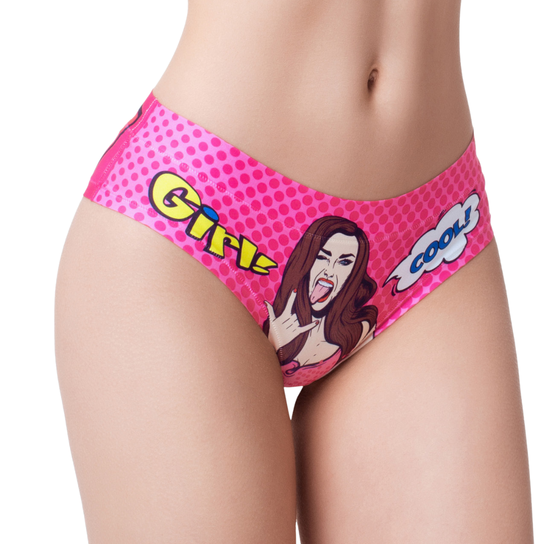 Memème Women’s Ultra-Comfortable COMIC FANS - Pink - Panties | Breathable Cotton Crotch, Stretchy Fit, No Elastic Bands-0